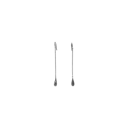 Boucles d'oreilles Isabelle Barrier en or blanc serties de diamants naturels